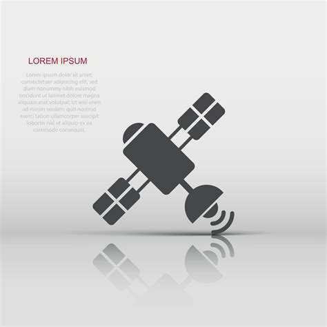 Satellite icon in flat style. Sputnik vector illustration on white ...