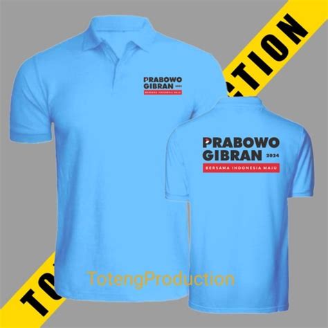 Jual Tshirt Polo Shirt Baju Prabowo Gibran Kaos Kampanye Capres Prabowo