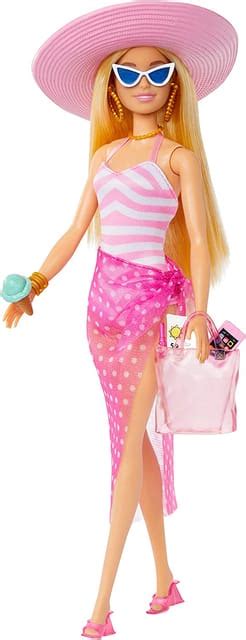 Blonde Barbie Doll With Swimsuit And Beach Themed Accessories