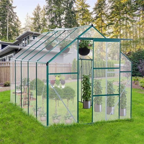 SESSLIFE 6'x10' Walk-in Greenhouse, Aluminum Frame, Polycarbonate
