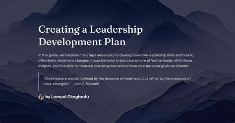 Creating A Leadership Development Plan