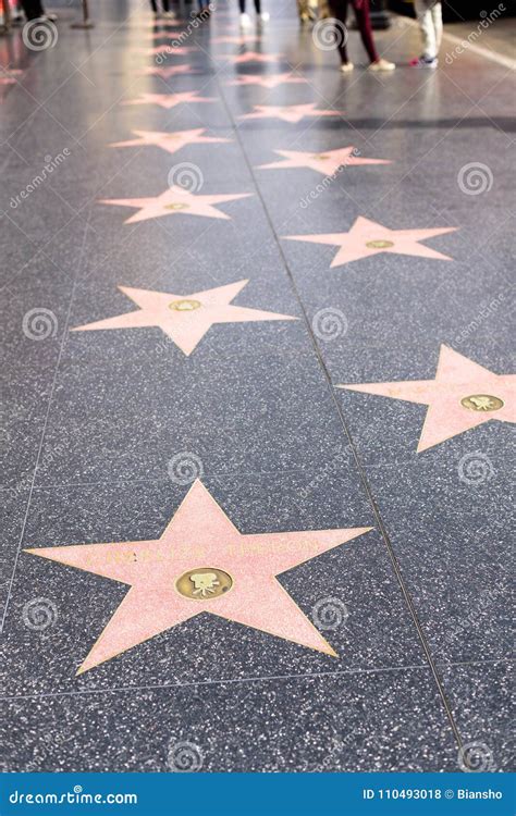 Walk of Fame Stars on the Hollywood Walk of Fame Editorial Stock Photo ...