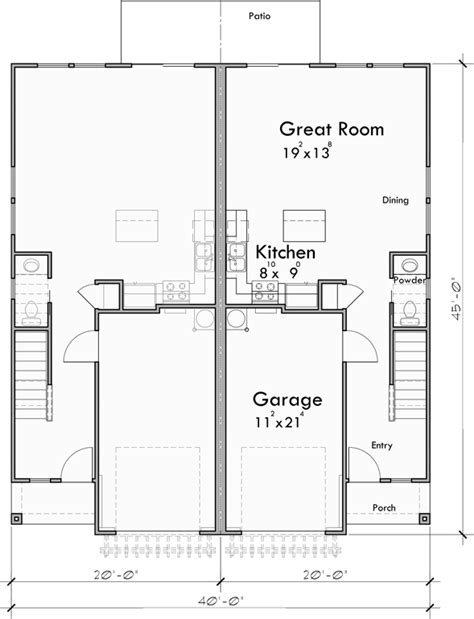 3 Bedroom Duplex House Plan By Bruinier & Associates
