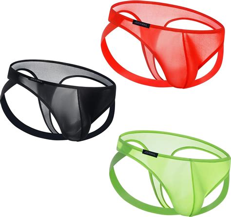 Amazon JOCKMAIL 3PCS Pack Mens Thongs Underwear JockStrap Mens Bikini Underwear G String