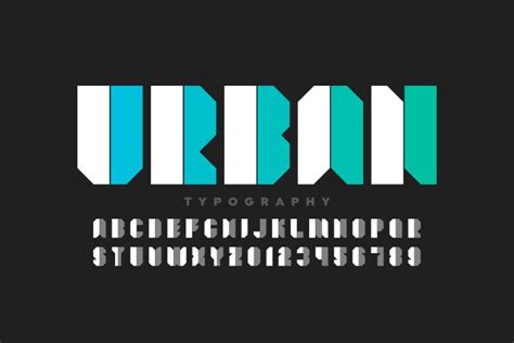 Striped english alphabet Royalty Free Vector Image