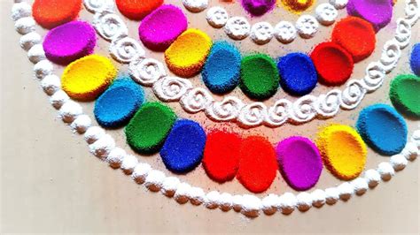 Diwali rangoli|2 Easy colorful Diya rangoli|deepawali kolam | Diya ...