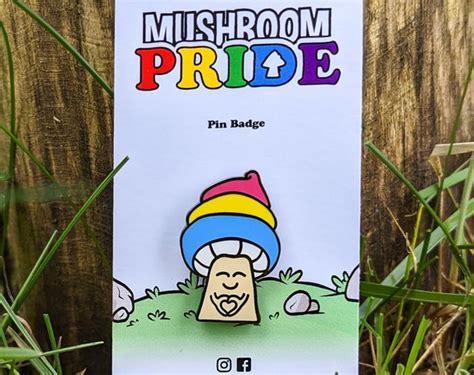 Pansexual Mushroom Pride Pin Pride LGBT Omnisexual Gay Etsy