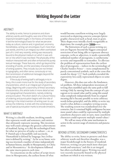 (PDF) Writing Beyond the Letter