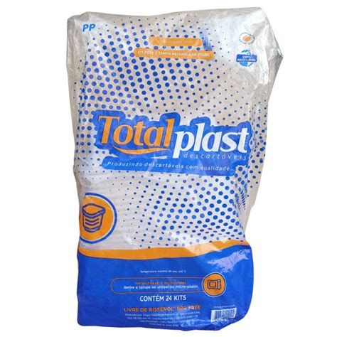 POTE PLAST PP KIT TAMPA TRANSP RETANGULAR 750ML TOTALPLAST 6X24UND