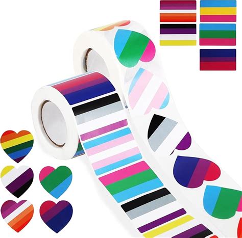 Gay Pride Aufkleber 2 Rolle 1000 Stück LGBT Regenbogen Aufkleber Regenbogenfahne Aufkleber