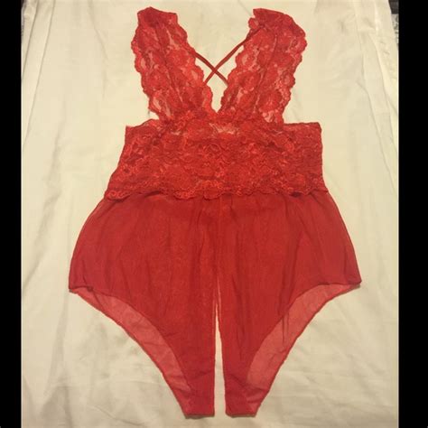 Boutique Intimates Sleepwear Newred Lace Sexy Lingerie Babydoll Romper Poshmark