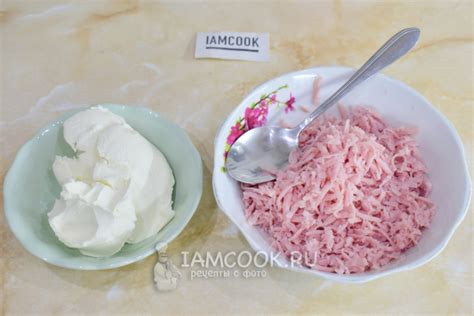 Блины с творожным сыром и ветчиной — рецепт с фото пошагово