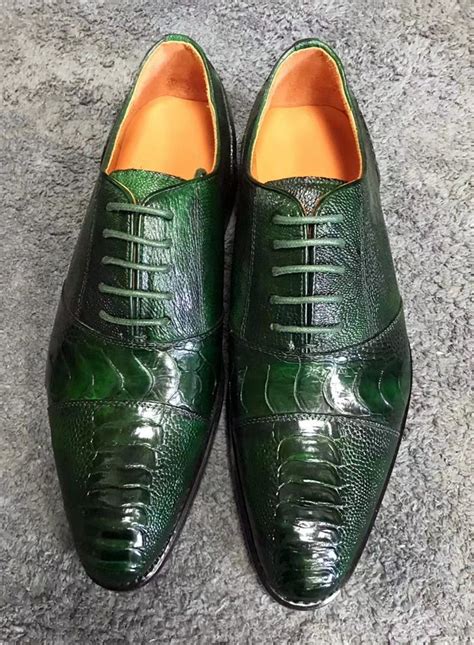 Ostrich Leather Dress Shoes for Men | Dress shoes men, Alligator dress