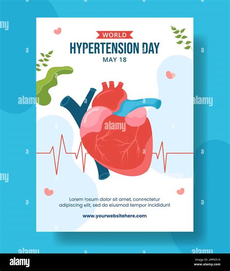 World Hypertension Day Vertical Poster Flat Cartoon Hand Drawn