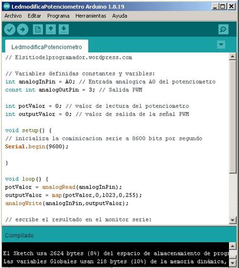 Modificar Intensidad De Un Led Con Potenci Metro Arduino El Sitio Del