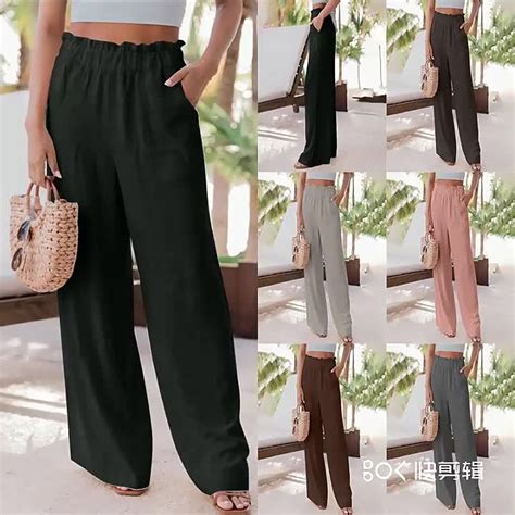 HOT 2023 เสอผาผหญงฤดรอนใหม wish กางเกงลำลองสไตลยโรปและอเมรกาแฟชนกระเปาแพทช