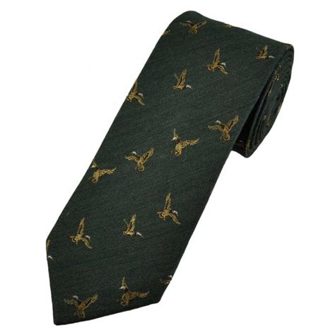 Tresanti Flying Duck Green Silk Wool Men S Novelty Tie From Ties