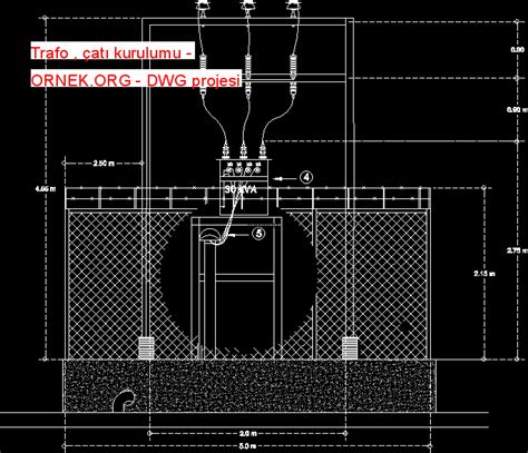 Proje Sitesi Trafo At Kurulumu Autocad Projesi