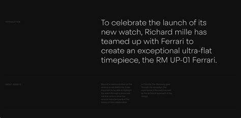 Richard Mille x Ferrari - Website on Behance