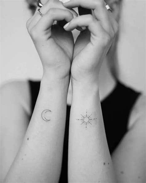 54 Elegant Sun And Moon Tattoos With Meaning Our Mindful Life Matching Tattoos Moon Tattoo