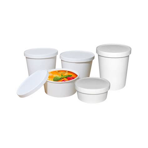 12oz Paper Food Container White Khaana Packaging