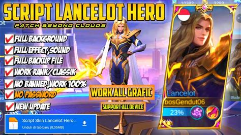 Update Script Skin Lancelot Hero Dawning Star No Password Patch