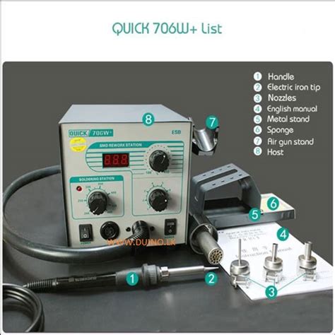 QUICK 706W ESD Hot Air Rework Station 220 V 630 W 200C 480C Delivery Within 3 18 Days