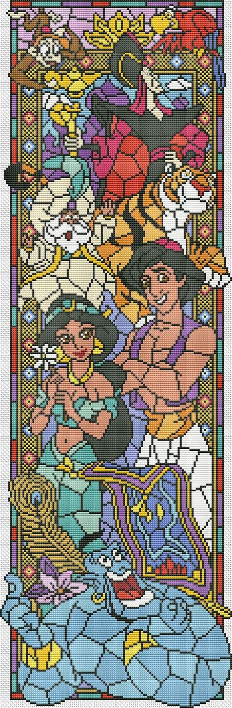 Disney Cross Stitch Pattern Sgl Aladdin In Pdf Etsy Disney