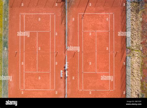 A Tennis Court From Above Stock Photo Alamy