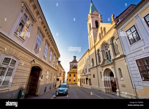 Historic Zagreb Upper Town Street View Capital Of Croatia Stock Photo