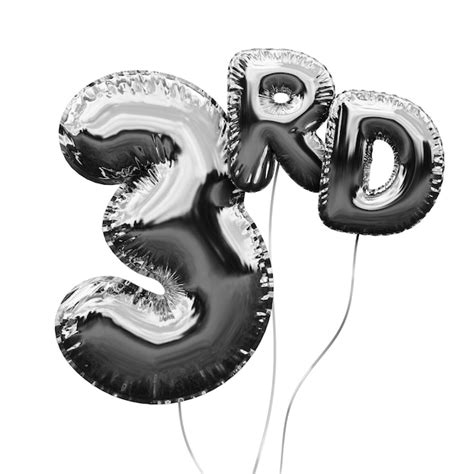 Premium Photo Silver Number Foil Birthday Balloon Isolated On White