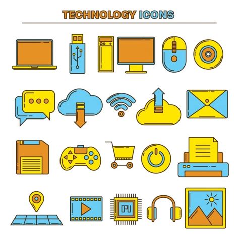 Colección De Iconos De Tecnología Vector Gratis