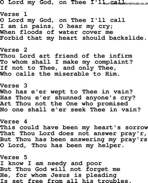 O Lord My God On Thee Ill Call Apostolic And Pentecostal Hymns And