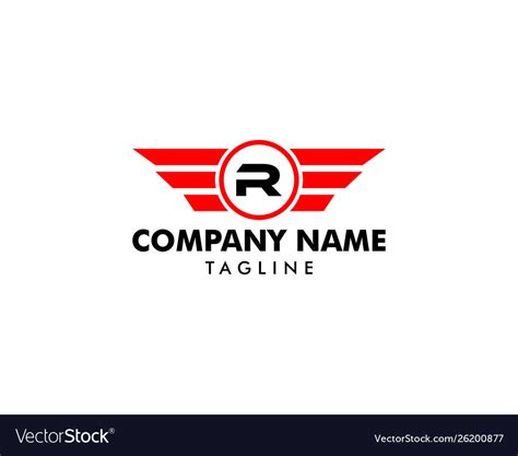 Letter r wing logo design Royalty Free Vector Image