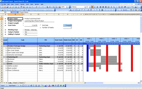 Gantt Chart | Excel Templates In Simple Gantt Chart Template Excel in ...