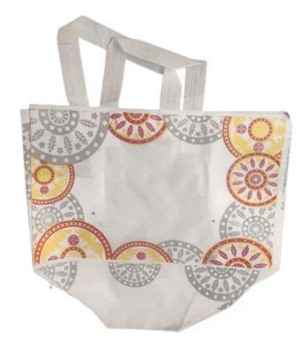 White Base Color Cotton Loop Handle Printed Shopping Bag Capacity