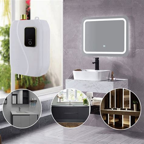W Electric Tankless Water Heater Instant Hot Under Sink Tap Bathroom Kitchen Water Heater