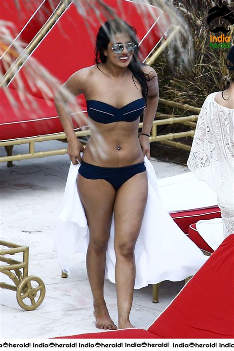 Priyanka Chopra Hd Photos In Two Piece Bikini Exposing Her