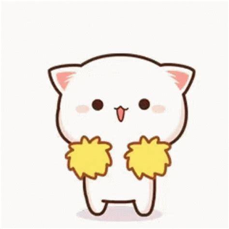 Kawaii Cat Emri Holding Pompoms GIF | GIFDB.com