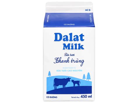 Sữa tươi thanh trùng Dalat milk có đường - 450ml chính hãng giá rẻ