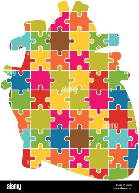 Human Heart Jigsaw Puzzle Pieces Abstract Vector Stock Vector Image