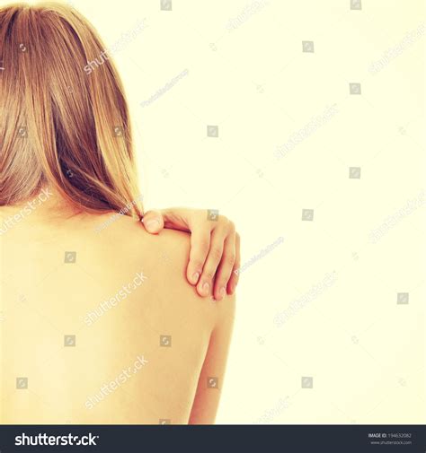 Woman Behind Naked Body Pain Concept Stock Photo 194632082 Shutterstock