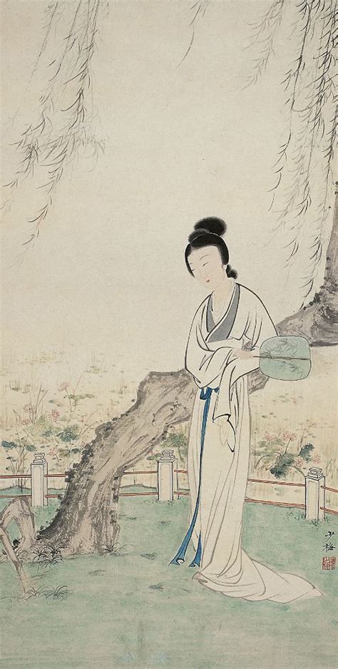 陈少梅（1909～1954）柳阴仕女图西泠印社 2009五周年庆典拍卖会西泠拍卖拍品价格图片拍卖专场拍卖会预展拍卖会结果卓克拍卖频道