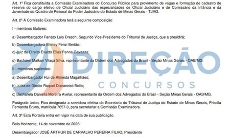 Concurso TJMG: comissão formada; confira as vagas! | Direção Concursos