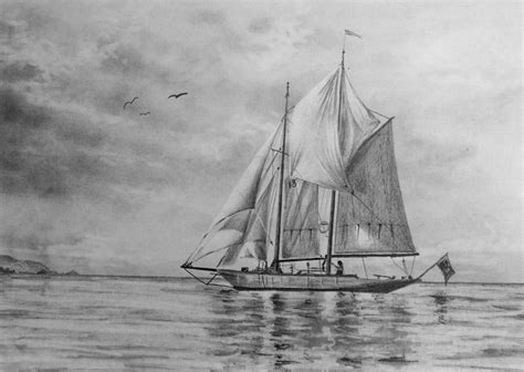 How To Draw A Sailing Boat Sailboat Drawing Ship Drawing Sailboat Art