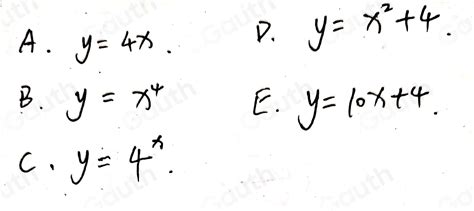 Solved Which Table Shows A Quadratic Relationship Between X And Y A D B E C [algebra]