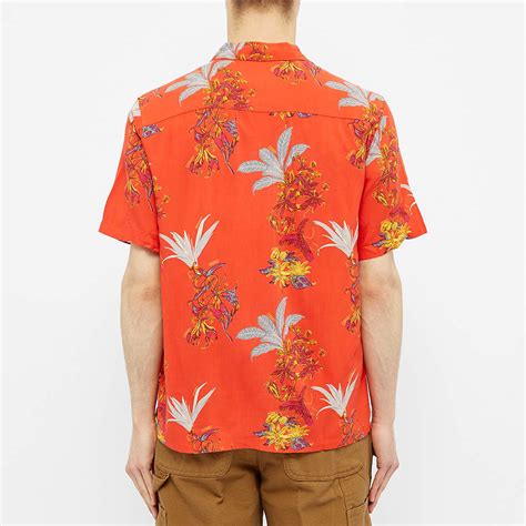 Carhartt WIP Hawaiian Floral Vacation Shirt Hawaiian Floral Print Red