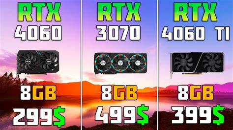 Rtx 4060 Vs Rtx 3070 Vs Rtx 4060 Ti 1080p 1440p Test Youtube