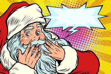 Omg Surprise Santa Claus Reaction Royalty Free Vector Image