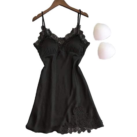 WSEVYPO Women Lingerie Satin Lace Chemise Nightgown Sexy Full Slips Sleepwear Walmart